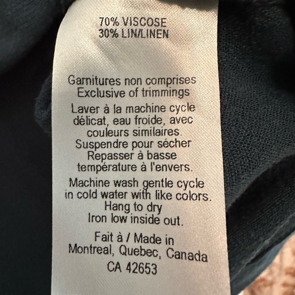 Eve Gravel New NWT Linen Blend Top In Spruce Size XS 3/4 Sleeve Cropped Office - Picture 6 of 7